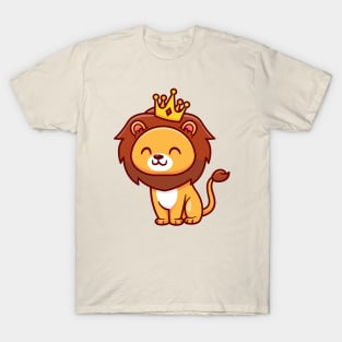 Cute Lion King Sitting Cartoon T-Shirt